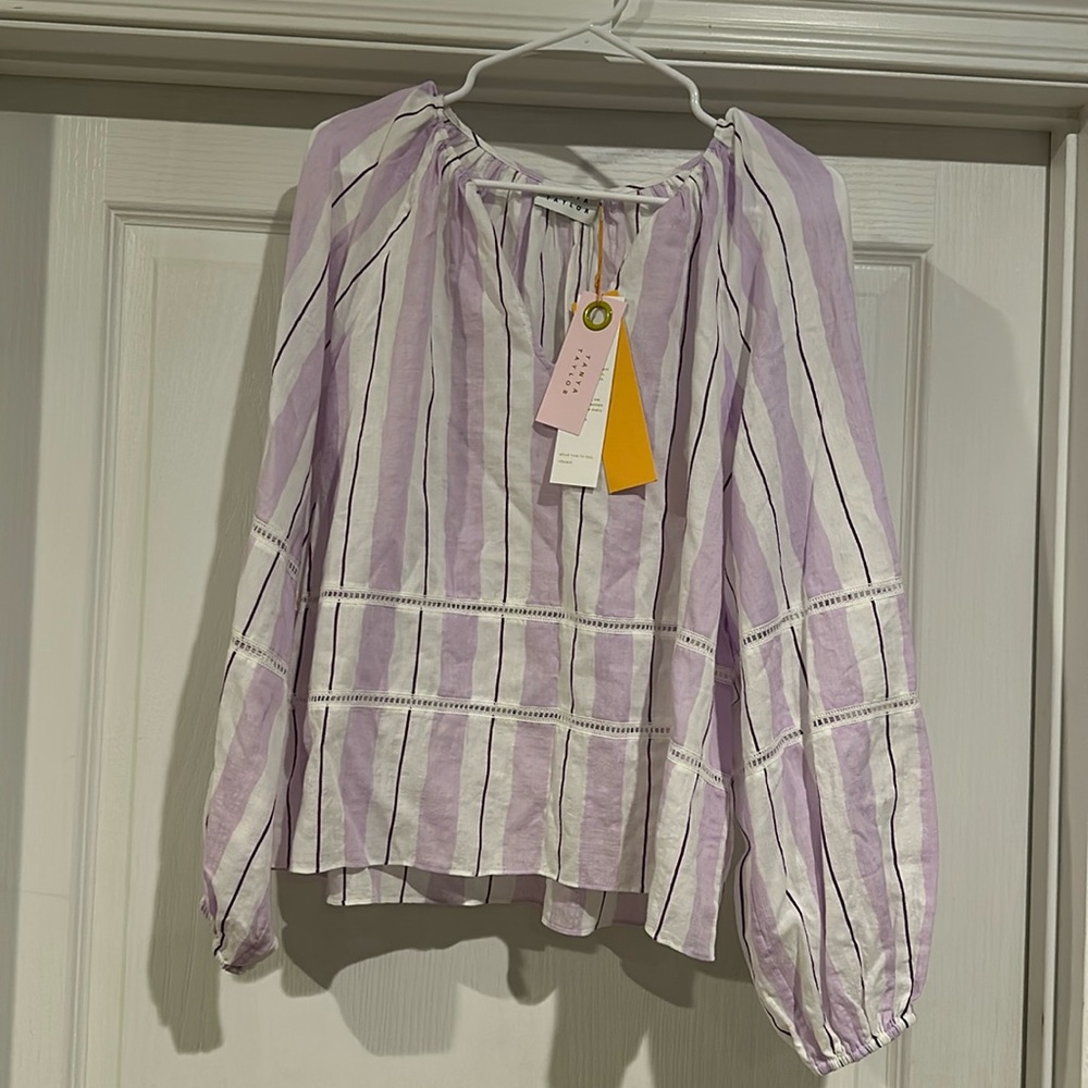 Tanya Taylor "Janey" variegated stripe top